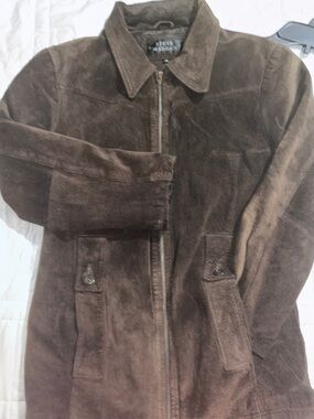 Steve Madden Brown Suede Leather Jacket NY MN a as as